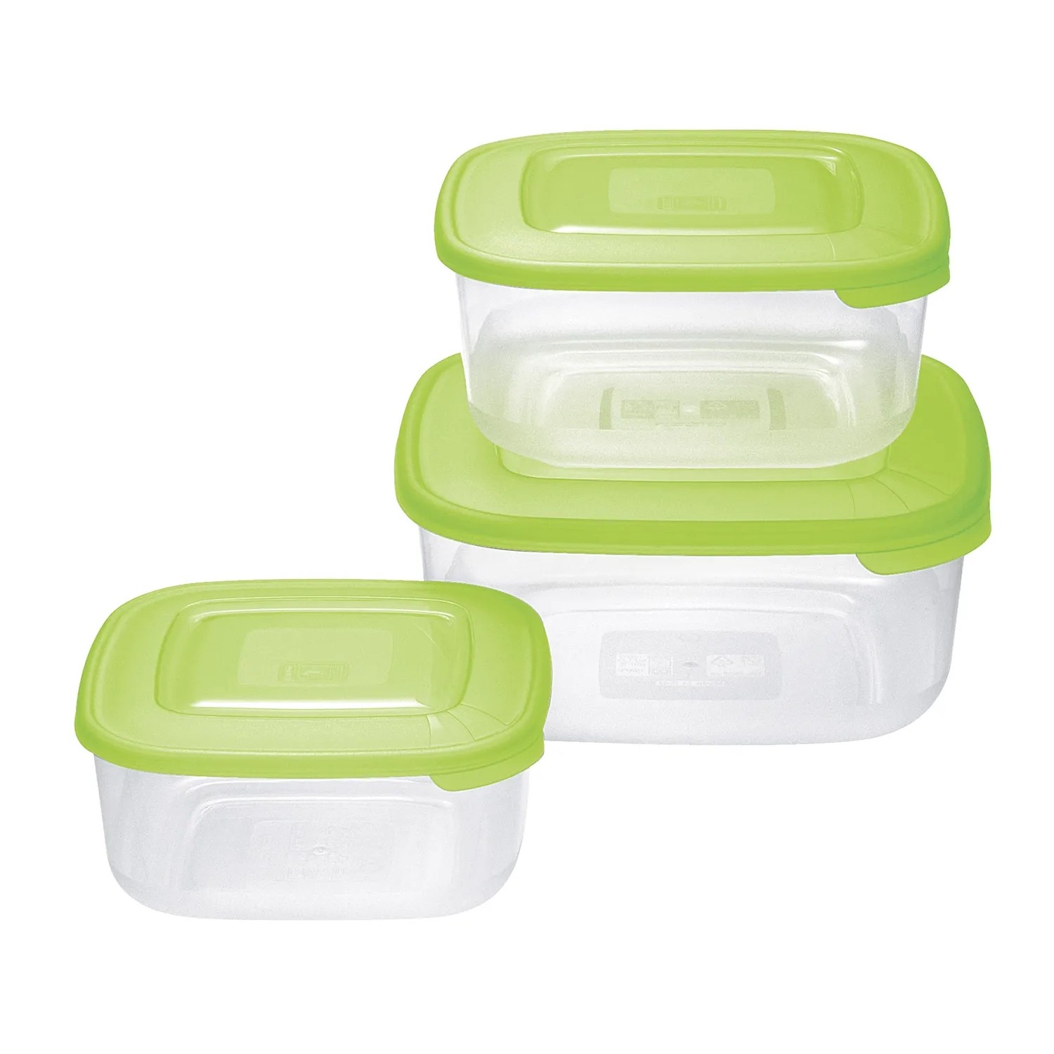 Tontarelli Sada dóz na potraviny čtverec, zelená, 3 ks