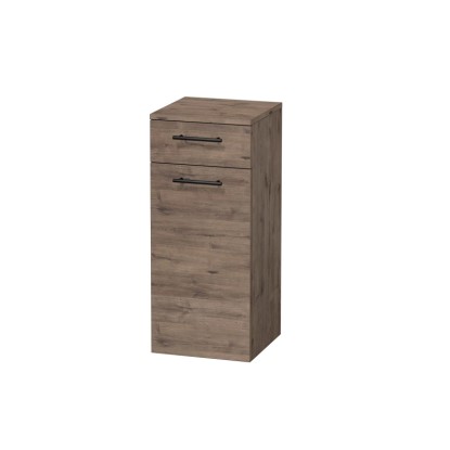 INTEDOOR Nízká skříň BEE pravá, úchyt černý, š. 35 cm, dub Wellington