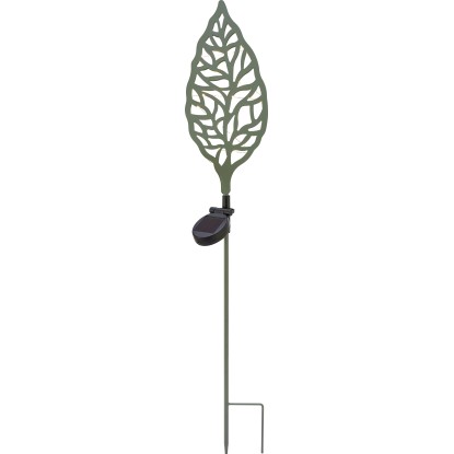 Dekorativní solární LED svítidlo zápich list, IP44, khaki, 77 cm