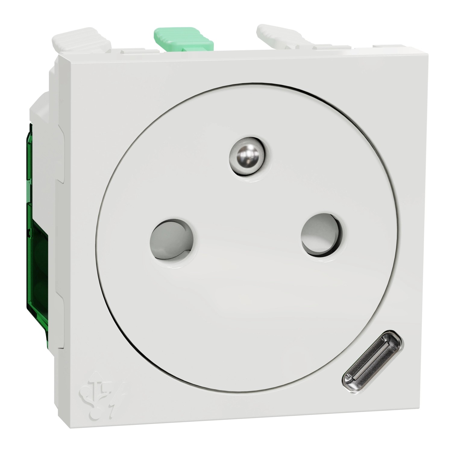 Schneider Electric Zásuvka 1-násobná skrytá + USB C Unica, bílá