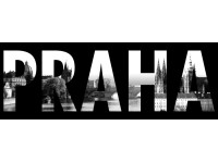 Kristall-Form Zrcadlo s potiskem Art of Praha, 140 x 50 cm