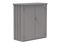 Biohort Zahradní skříň na terasu Romeo M křemenově šedá, 132 x 57 x 140 cm