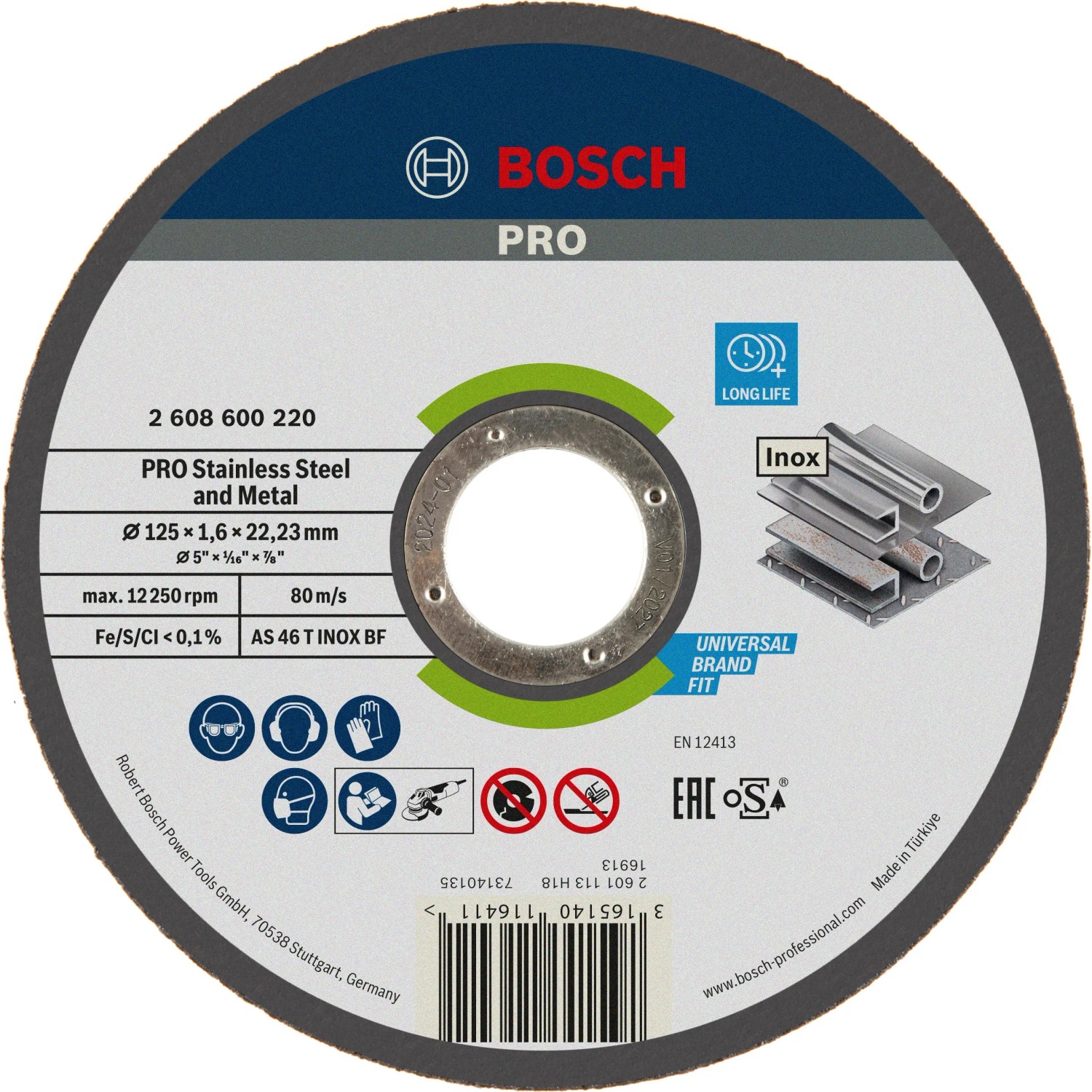Bosch Řezný kotouč PRO Stainless Steel and Metal, 125 x 1,6 x 22,23 mm