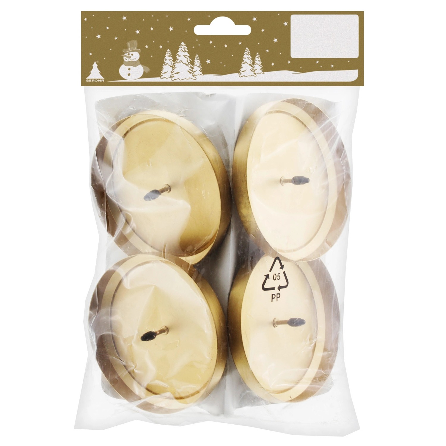 Kovový svícen, stříbrný, pr. 8 cm, 4 ks