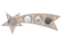 Dřevěný adventní svícen - kometa, 31,5 x 12,5 cm