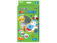 Amos Barvy na sklo sada 6 barev, 10,5 ml + 6 sklíček Auta