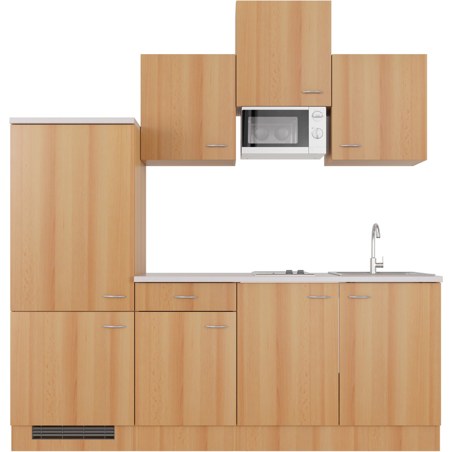 Flex-Well Kuchyně Nano 210 cm/typ 5 - lednice/varná deska/mikrovlnka