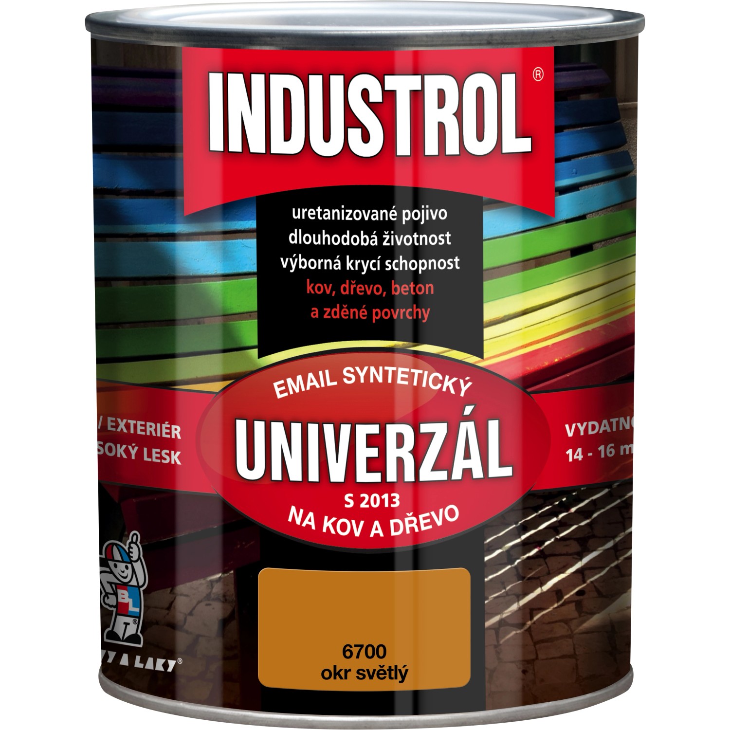 INDUSTROL Email na kov a dřevo S2013 UNIVERZÁL 6700 okr světlý 750 ml