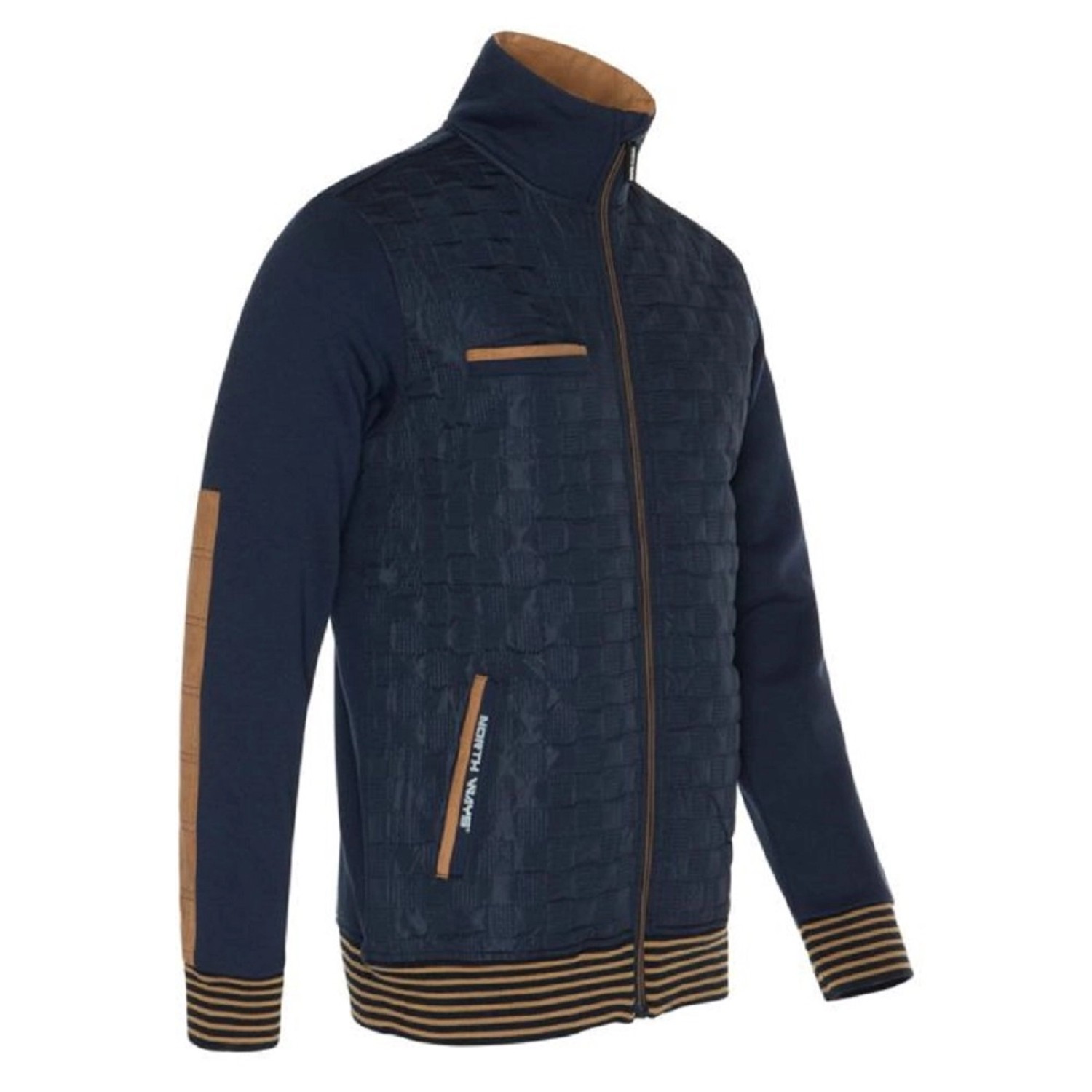 NINE WORTHS Pracovní bunda ANDREU námořnická modrá/camel M