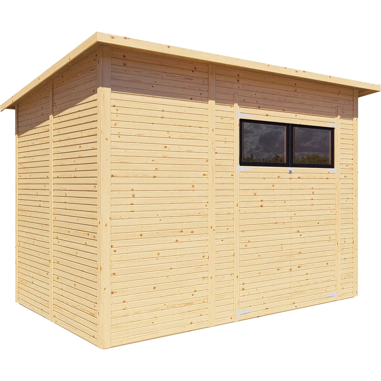 Bertilo Dřevěný domek na nářadí Pent Modern 4, přírodní, 306 x 202 cm