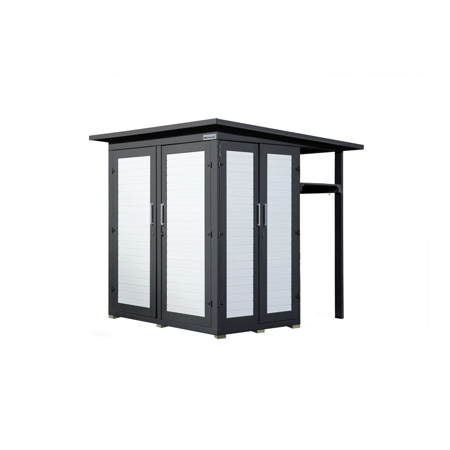 Weka Zahradní skříň Garten Q Multi, antracitová, 217 x 224 x 224 cm