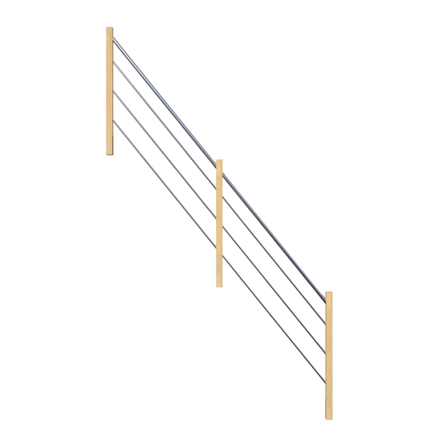 StarWood Nerezové a dřevěné zábradlí smrkové levé 365 cm