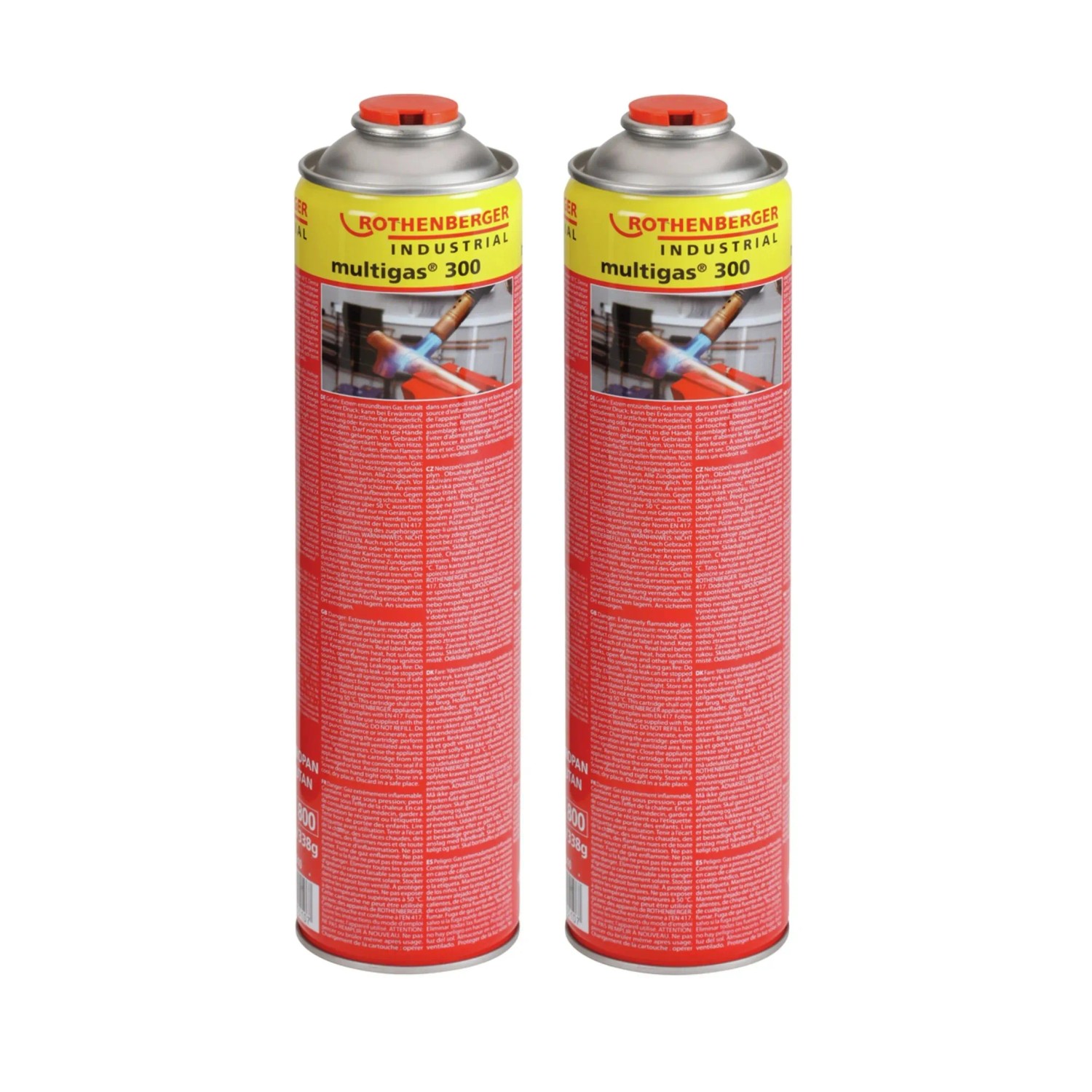 Rothenberger Plynová kartuše Multigas 300 Duopack, 2x 600 ml