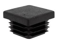 Záslepka s lamelami pro čtvercové trubky černá průměr 25 mm