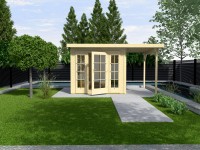 Weka Designový zahradní domek Panorama 172 B vel. 1, přírodní, 530 x 239 cm