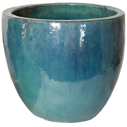 Mega Collections Květináč Glazed Egg Pot zelená celadon pr. 60 x 52 cm