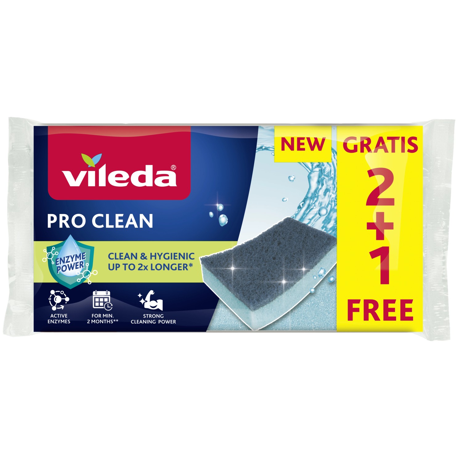 VILEDA Pro Clean Houbička 2 + 1 kus