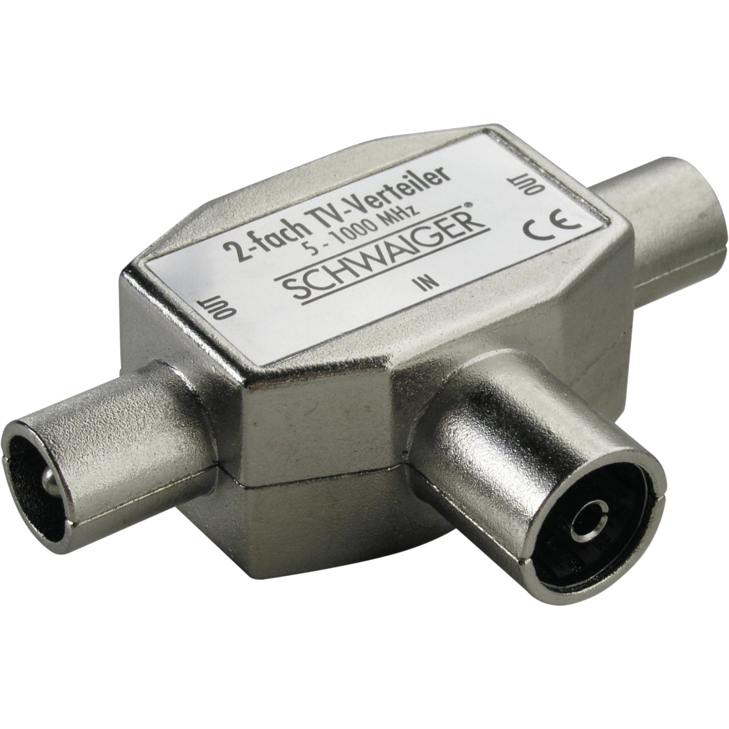 Schwaiger Nástrčný rozbočovač televize stříbrný