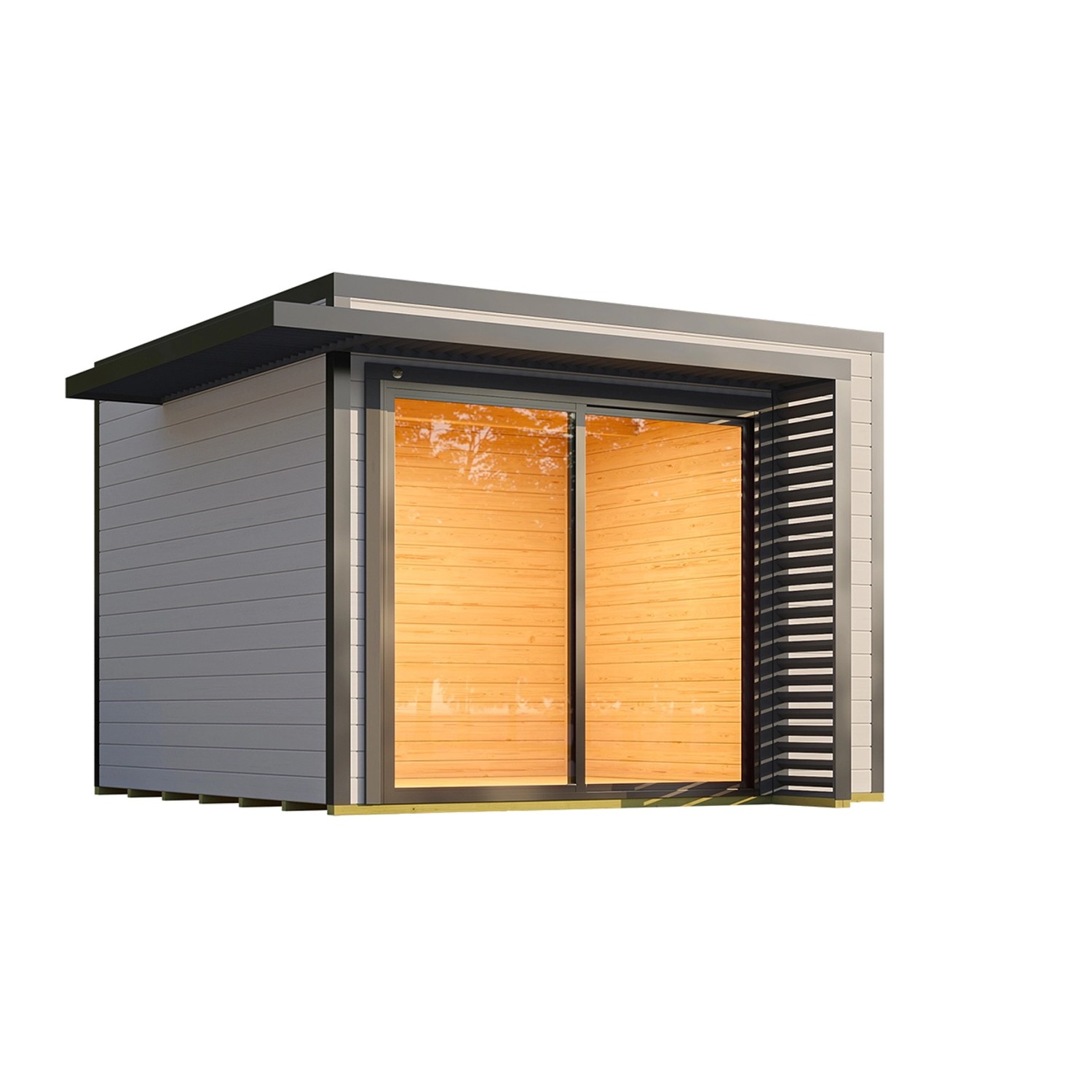 Weka Dřevěný zahradní domek Amberley 1 28mm, šedá-antracitová, 300 x 300 cm