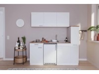 Respekta Kuchyně Luis bílá/bílá 180 cm-skloker. varná deska, lednice