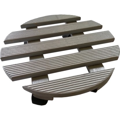 Pojízdný podstavec pod květináč kulatý šedý