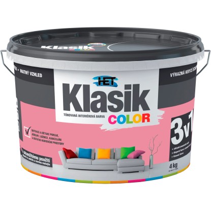 HET Klasik COLOR Tónovaná interiérová barva KC 0837 růžová, 4 kg