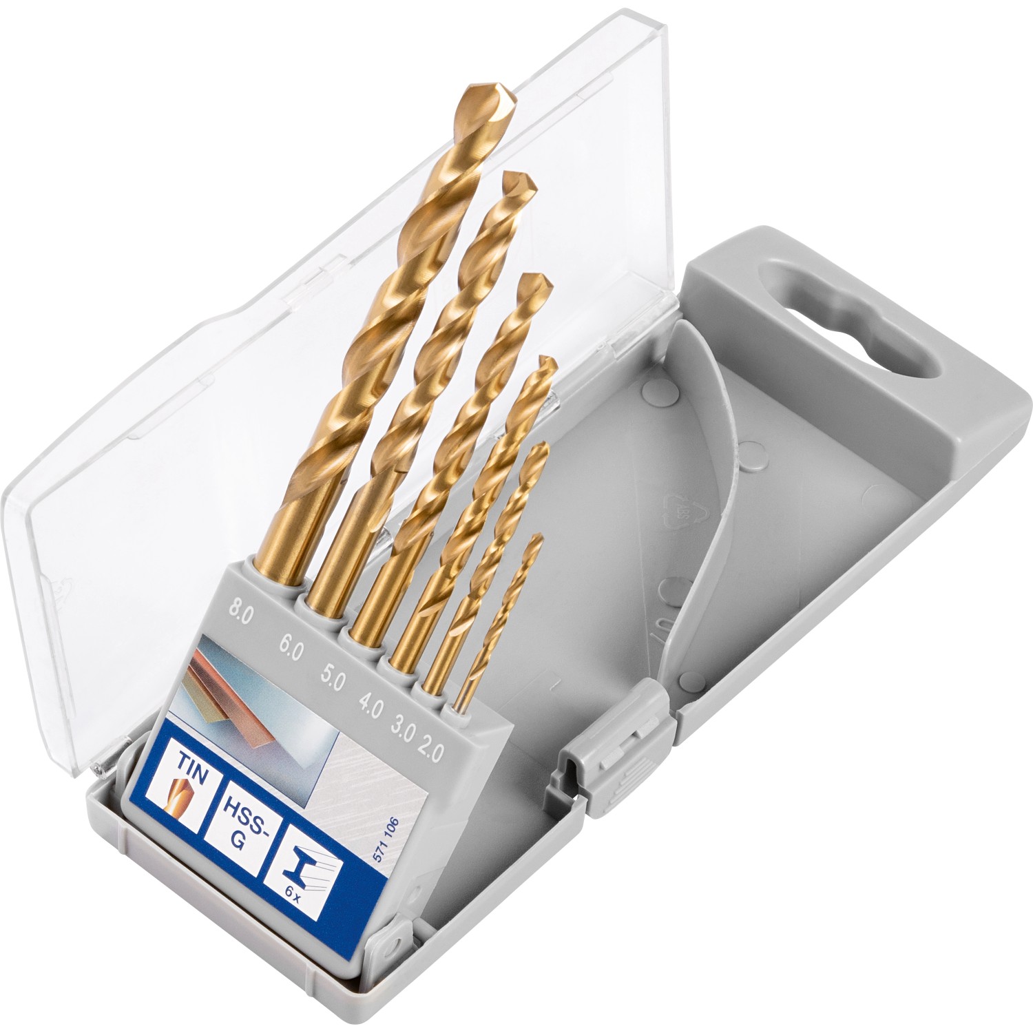 LUX Sada spirálových vrtáků TIN Comfort, 6dílná