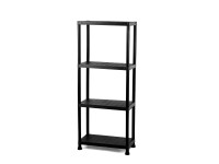 Igotrend Plastový policový regál Practic černý 4 police, 60 x 30 x 138 cm