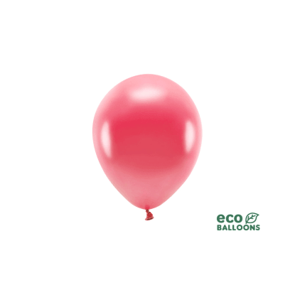 PartyDeco Balónky ECO metal tm. červená 26 cm, 10 ks