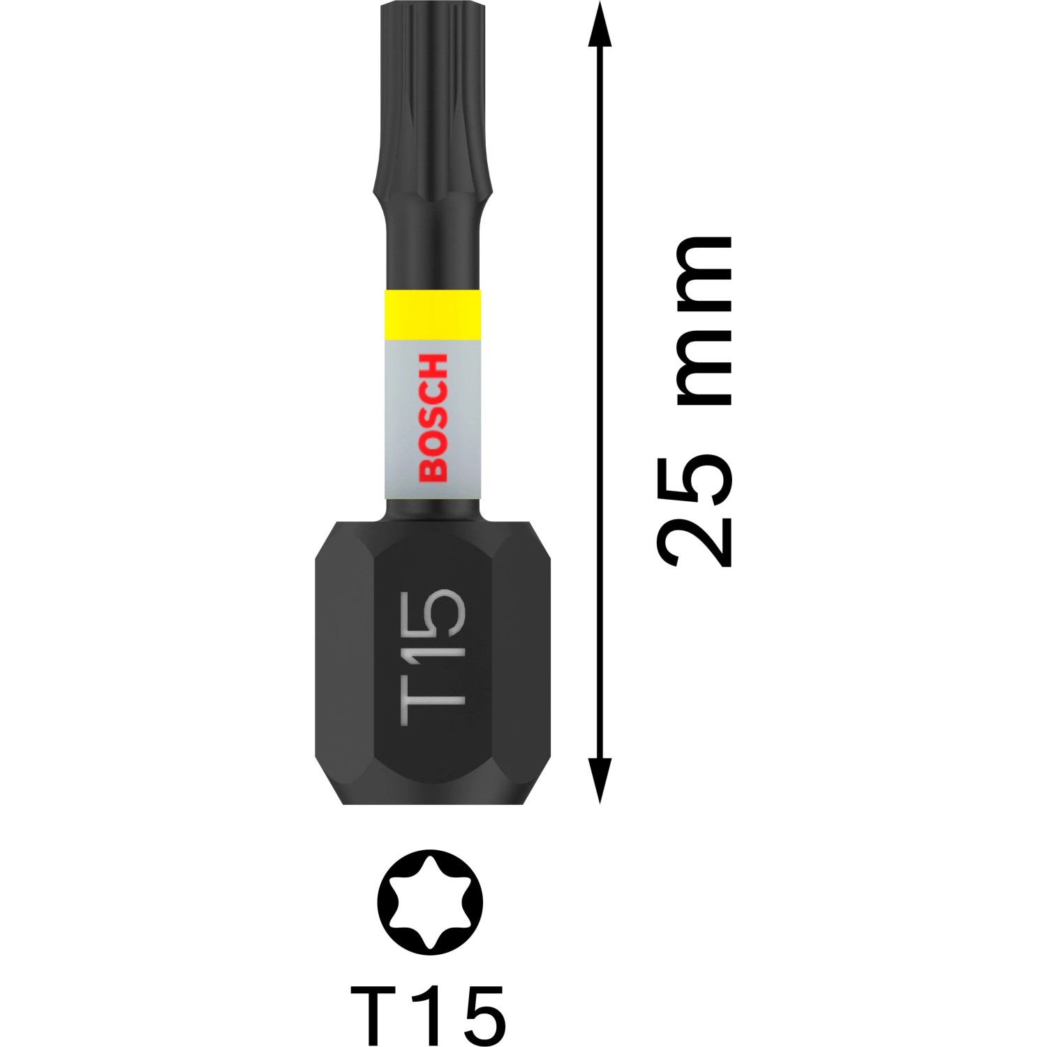 Bosch Šroubovací bit PRO Impact T15, 25 mm, 2 ks