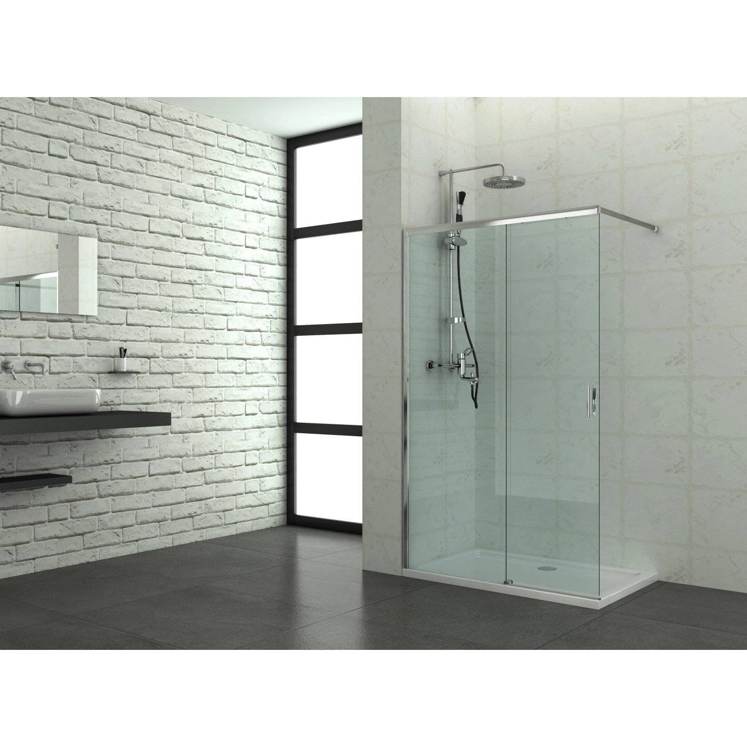 Sanotechnik Sprchová zástěna Walk-In Elite WK120, čiré sklo/chrom, 195 x 120 cm