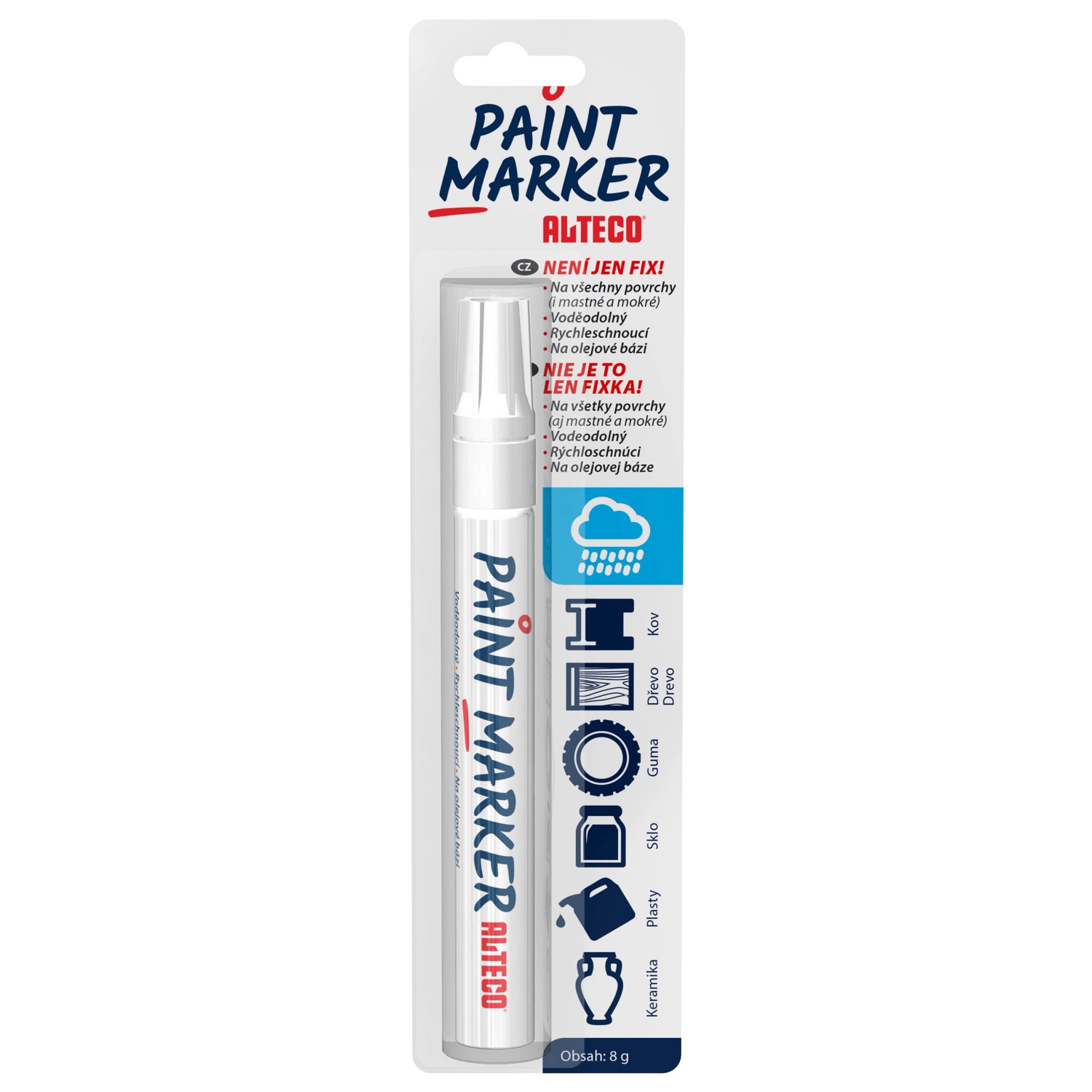 ALTECO permanentní popisovač Paint Marker bílý 1-3mm