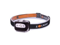 SOLIGHT LED čelová svítilna, 3 W + červené světlo, černá