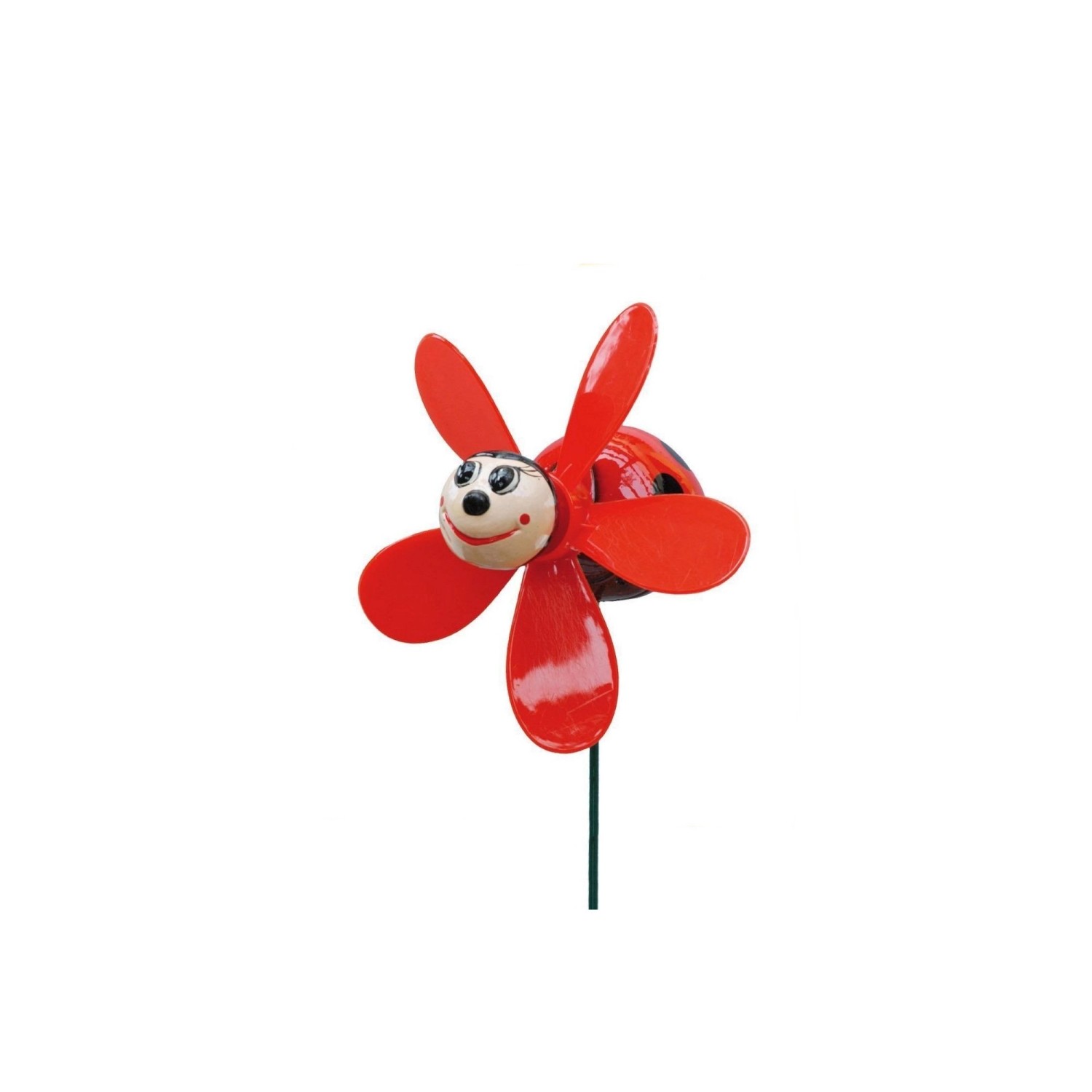 Dekorativní zahradní zápich Fun Spinner beruška s červeným větrníkem 49 cm, 1 ks