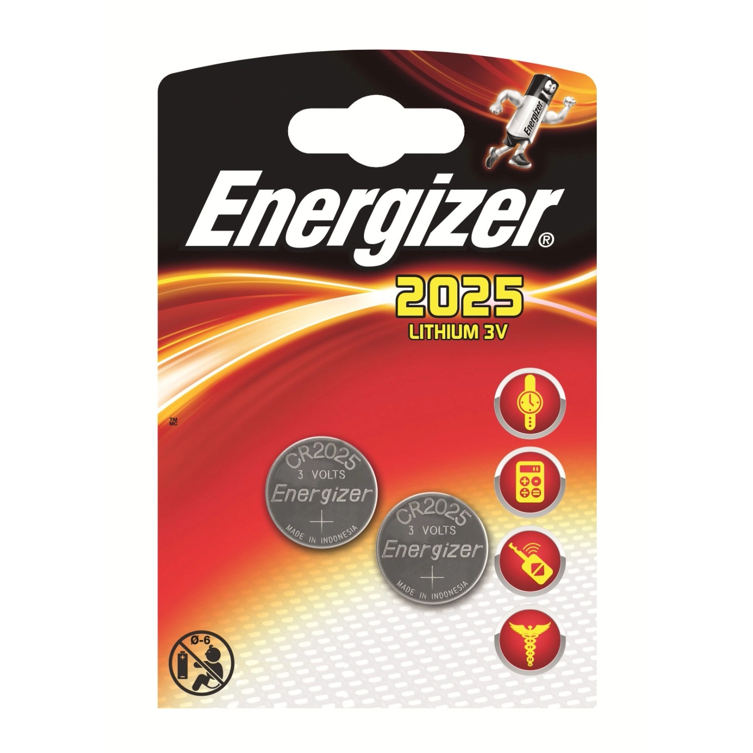Energizer Lithiová knoflíková baterie CR 2025, 2 ks