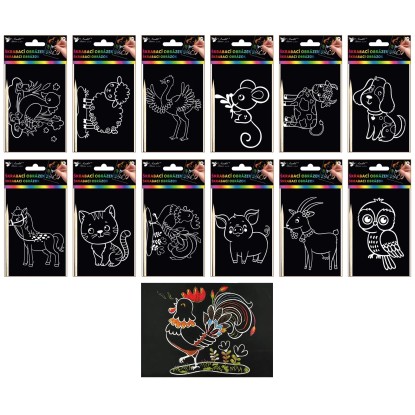 Anděl Přerov Škrábací obrázky, zvířátka z farmy 10,5 x 15,5 cm