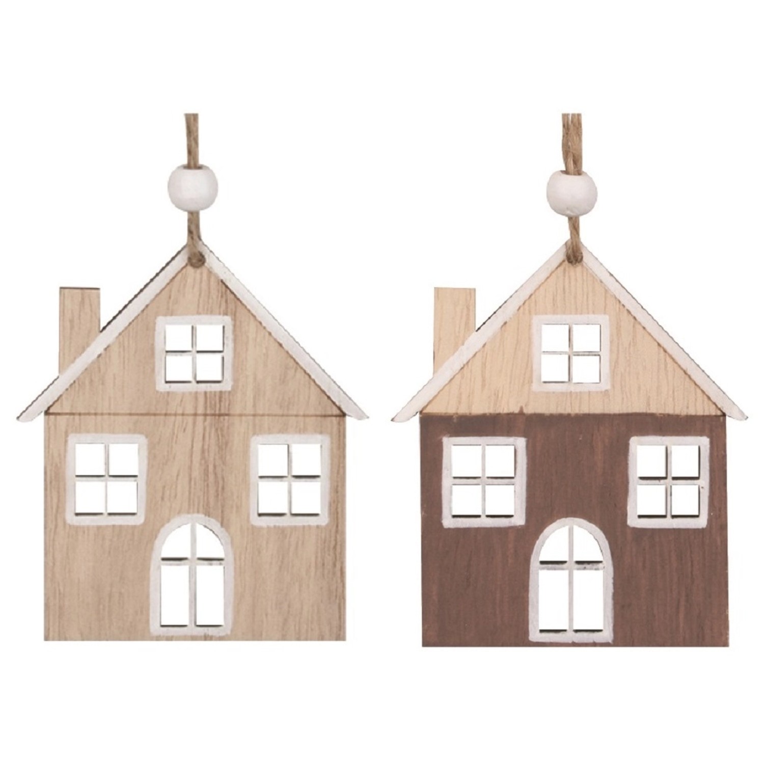 Anděl Přerov Dřevěný domek na zavěšení, 7 x 8 cm