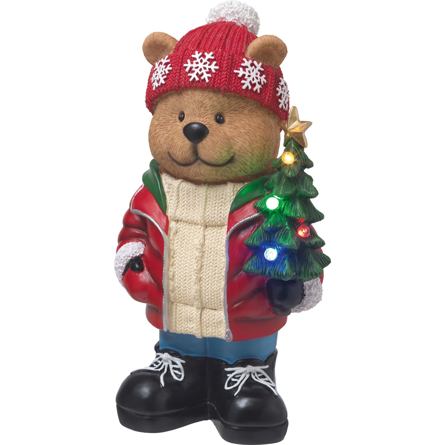 Vánoční LED figurka medvěd, 4 LED multicolor, 38 × 20 × 15 cm