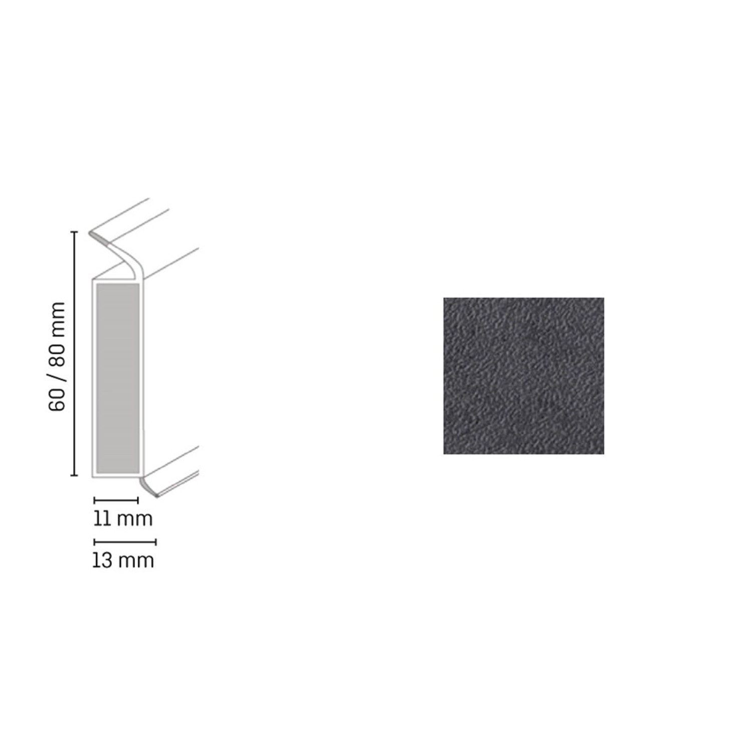 Döllken Profiles Lišta EP 60/13 flex life 2584 břidlice šedá 60 x 13 x 2500 mm