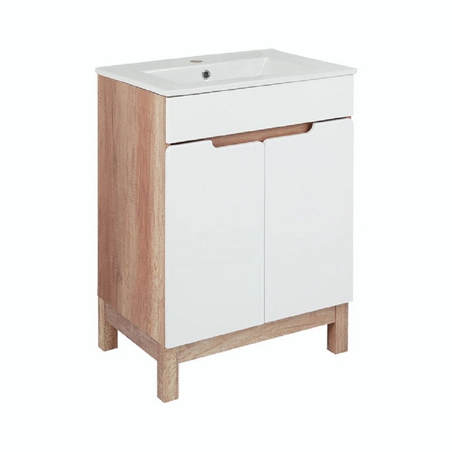 A-Interiéry Skříňka Dorian 60-2D s keramickým umyvadlem, 61,5 x 85,3 x 47 cm